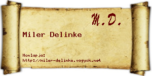 Miler Delinke névjegykártya